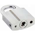 Abloy 1-37/64"H Different-Keyed Padlock, Shackle Type: Open 1"H x 5/16", Silver