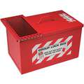Red Heavy Duty Steel Group Lockout Box, Max. Number of Padlocks: 34, 9" x 15"