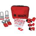 Brady Portable Lockout Kit, Filled, Electrical Lockout, Pouch, Red