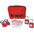 Portable Lockout Kit, Filled, General Lockout, Pouch, Red