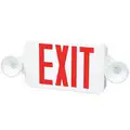 Fulham Firehorse Exit Lighting LED Exit Sign with Emergency Lights with Battery Backup, Red Letters and 1 or 2 Sides, 8-3/16" H x 18" W
