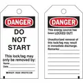 Danger Tag, Cardstock, Do Not Start This Lock/Tag May Only Be Removed By, 5-3/4" x 3", 25 PK