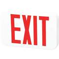 LED Universal Exit Sign with Battery Backup, Red Letters and 1 or 2 Sides, 8-1/4" H x 12-5/8" W