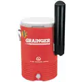 5 gal. Beverage Dispenser with Ice Retention Up to 1 day; Red Cooler with White Lid