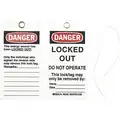 Danger Tag, Cardstock, Locked Out Do Not Operate This Lock/Tag May Only Be Removed By, 5-3/4" x 3"