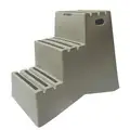 DPI 3-Step, Plastic Box Step with 500 lb. Load Capacity, 33-1/2" Base Depth, Gray