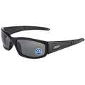 ESS Polarized Safety Sunglasses: Polarized, Wraparound Frame, Full-Frame, Gray Mirror, Black