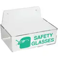 Brady 9" x 6" x 3" Plastic Safety Glasses Holder, Green/Clear; Holds (4 to 6) Glasses or Goggles