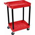 Luxor Thermoplastic Resin Flat Handle Utility Cart, 200 lb. Load Capacity, Number of Shelves: 2