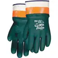 Chemical Resistant Gloves, Size L, 9-1/2"L, Green/Orange, 1 PR