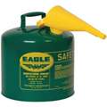 Eagle Type I Can Type, 5 gal, Oil, Galvanized Steel, Green