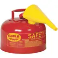Eagle Type I Safety Can: For Flammables, Galvanized Steel, Red, 11 1/4 in Outside Dia., 12 in Ht