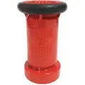 Elkhart Brass Fire Hose Nozzle, 1-1/2" Inlet Size, NH Thread Type, 75 GPM Flow Rate, Black Bumper Color