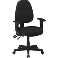 Office Star Black Fabric Desk Chair 18-1/2" Back Height, Arm Style: 2-Way Adjustable