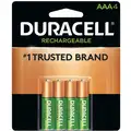 Duracell AAA Pre-Charged Rechargeable Battery, Rechargeable, Nickel-Metal Hydride, PK4