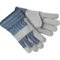 MCR Safety Cowhide Leather Work Gloves, Safety Cuff, Blue with Black and Yellow Stripes, Size: XL, Left and Rig