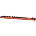 Red and Black Magnetic Socket Holder, Aluminum / Plastic, 14-3/4" Length, 1-3/8" Width