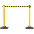 Us Weight Barrier Post with Belt: High Density Polyethylene, Textured, 38 1/2 in Post Ht, 1 PR