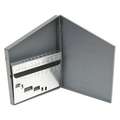 Drill Bit Case, Steel, Holds 1/16" to 1/4" by 64ths, Overall Width 4"