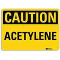 Lyle Recycled Plastic Chemical Identification Sign with Caution Header, 10" H x 14" W