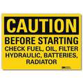 VinylVehicle or Driver Safety Sign with Caution Header, 5" H x 7" W