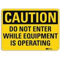 Recycled Aluminum Machinery Operation Sign with Caution Header, 7" H x 10" W