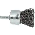 Pferd 1" Crimped Wire End Brush, 1/4" Shank, Crimped Wire End Brush, 0.010" Wire Dia., Trim Length