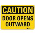 Door Instruction, Caution, Recycled Aluminum, 7" x 10", With Mounting Holes, Engineer