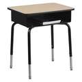 Flash Furniture Student Desk,Steel Frame,Oak Color