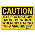Vinyl Eye Protection Sign with Caution Header, 5" H x 7" W