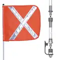 Warning Whip, Not Lighted, 8 ft Overall Height, 11 in Flag Height, 12 in Flag Width