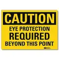 Lyle Caution Sign: Reflective Sheeting, Adhesive Sign Mounting, 10 in x 14 in Nominal Sign Size, Caution