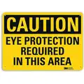 Lyle Caution Sign: Plastic, Mounting Holes Sign Mounting, 7 in x 10 in Nominal Sign Size, 0.055 in Thick