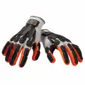 Proflex By Ergodyne Impact Gloves, Level 5, Gray/Orange,L,Pr