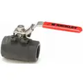 Ball Valve, Carbon Steel, Inline, Seal-Welded, Pipe Size 1-1/2", Connection Type FNPT x FNPT