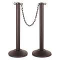 Us Weight Heavy Duty Stanchion, Height 37-7/8", Black, Post Material High Density Polyethylene, 1 PR