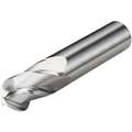 Ball End Mill, 1/4" Milling Diameter, Number of Flutes: 4, 3/4" Length of Cut, Bright (Uncoated)