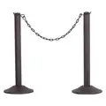Us Weight Heavy Duty Stanchion, Height 37-7/8", Black, Post Material High Density Polyethylene, 1 PR