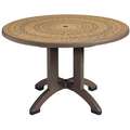 Resin Pedestal Table, Espresso, 48" Width, 48" Depth , 29-1/2" Height