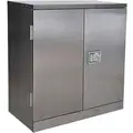 Wall Cabinet: 30 in x 12 in x 30 in, Solid, 1 Fixed Shelf, Paddle Handle & Keyed