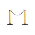 Us Weight Heavy Duty Stanchion, Height 37-7/8", Black and Yellow, Post Material High Density Polyethylene