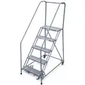 Cotterman 5-Step Rolling Ladder, Perforated Step Tread, 80" Overall Height, 450 lb. Load Capacity