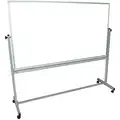 Gloss-Finish Steel Dry Erase Board, Mobile/Casters, 40"H x 72"W, White