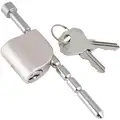 Coupler Lock: Universal, 5/8 in to 3 in, Brushed Nickel, (2) Keys