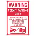 Lyle Diamond Grade Aluminum Permit Parking Sign; 18" H x 12" W
