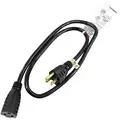 3 ft. Indoor Extension Cord; Max Amps: 13.0, Number of Outlets: 1, Black