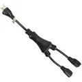 1.2 ft. Wye Splitter Power Cord with SJT NEC Cord Designation, 16/3 Gauge/Conductor, and 15 Max. Amp