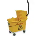 Tough Guy 8-3/4 gal. Mop Bucket with Side Press Wringer; 34-3/4" H x 24-1/16" L x 16-17/32", Yellow