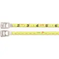 Lufkin Long Tape Measure: 100 ft. Blade L, 3/8 in Blade W, mm/cm, Closed, Steel