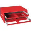 Red Steel Sliding Drawer Racks, 2 Drawers, 8" x 20-1/4" x 12-1/2"